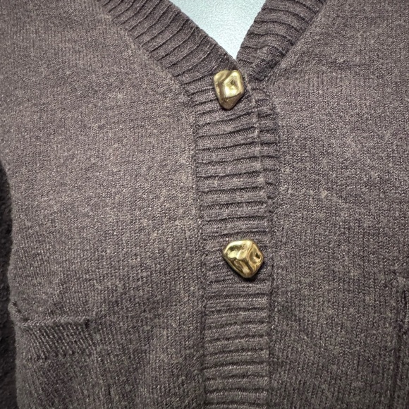 Freshman 1996 Brown Cardigan Sweater W/ Gold Tone Buttons - Picture 2 of 5